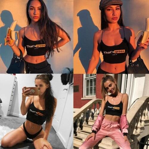 New Fashion Women Summer Sleeveless Letter Print Bustier Crop Top Vest Casual Beach Party Club Holiday Tank Tops