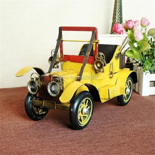 Home decoration brief vintage classic cars model iron crafts mini car model Childrens gift shop/pub/cafe decoration