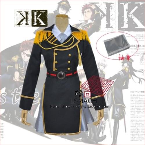 Free shipping K Project Neko Spoon Military Uniform Cosplay Costume