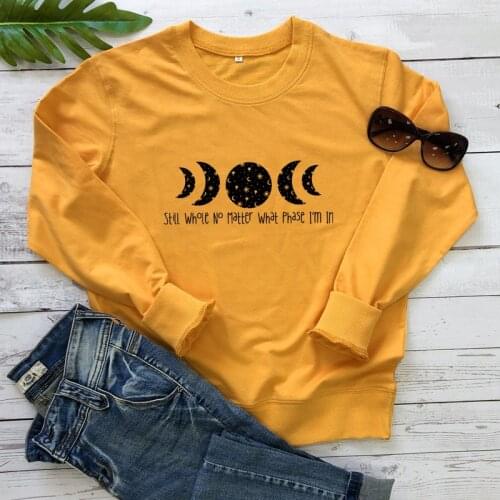 Still Whole No Matter What Phase I'm In Sweatshirt Fashion Moon Phases Sweatshirts Cute Women Witchy Astrology Sweatshirts