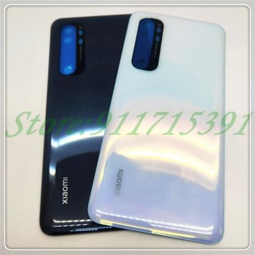 Original Back glass Cover For Xiaomi Mi Note 10 Lite Back Door Replacement Battery Case Rear Housing Cover