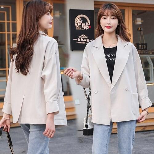 British women crop buckle lapel cotton linen coat yellow beige solid color ladies plus size slim fit suit casual blazer feminine