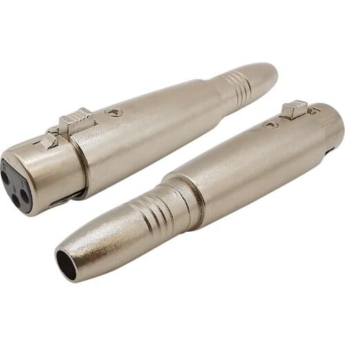 1Pcs Metal 6.5mm Female to XLR 3 Pin Female Jack Socket Audio Microphone Speaker Cable Connector Adapter