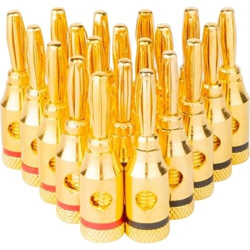 10 Pairs Banana Plugs - Open Screw Type for Speaker Wire, Home Theater, Wall Plates and More