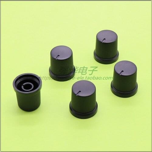 10 pieces 20*20MM black plastic knob potentiometer knob speed control knob flower shaft inner hole 6MM