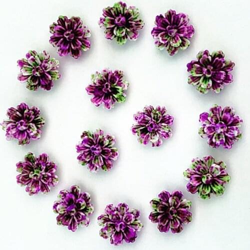 100 pcs. Pueple&Green DlY resin rose flower flatback appliques for phone / wedding / craft