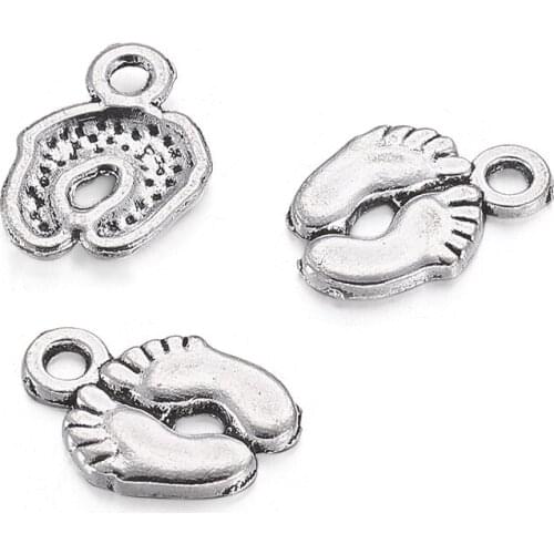 1000pcs Quality Cute Baby Foot Print Pendant & Pendant For Kind Mum Baby Hand and Foot Print Charms Pendants
