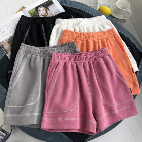 2021 Simple Women Casual Patchwork Sports Fitness Workout Summer Shorts Female Elastic Loose Short Pants Hot Y600