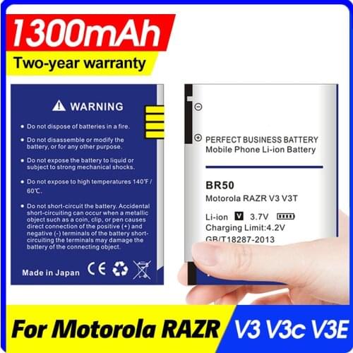 1300mAh BR50 Battery For Motorola RAZR V3IM V3 V3i V3c V3E V3m V3T V3Z PEBL U6 Prolife 300 500 Phone Battery