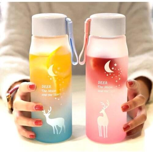 560Ml Water Bottle Leak Proof for Girl Biking Travel Portable Water Bottles Plastic Creative Animal Drinking Cup
