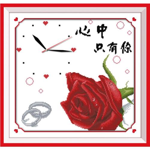 Cherish a life(2) cross stitch kit 14ct 11ct count print canvas wall clock stitching embroidery DIY handmade needlework