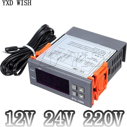 STC-1000 12V 24V 220V STC1000 Digital Temperature Controller Thermostat Thermoregulator incubator Relay Heating Cooling 10A