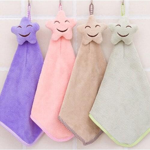 Baby Soft Plush Bath Towel Baby Nursery Hand Towel Cartoon Animal Wipe Hanging Bathing Towel for Children Bathroom Kitchen
