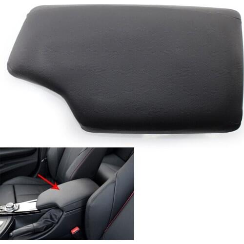 For BMW F30 2013-2019 Black PU Leather Armrest Cover Lid & Base Plastic Plate