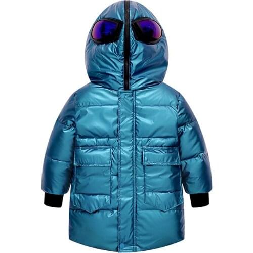 Boys Girls Bright Thickened Waterproof Hooded Parka Teenage Outerwear Coat Kids Snowwea Childrens Duck Down Jacket 2020 Winter