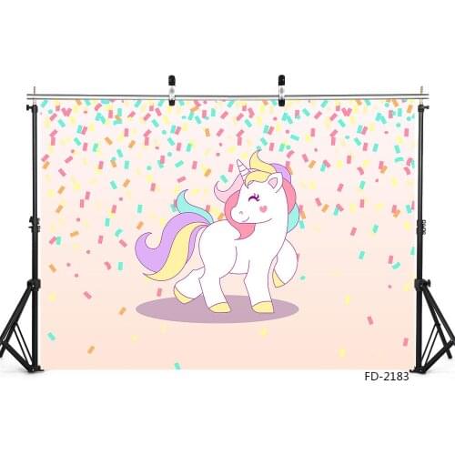 Colour Unicorn Background Decoration For Baby Shower Newborn Birthday Party Portrait Photography Backdrop Photo Studio Props