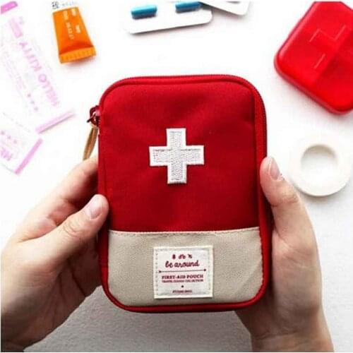 Function Portable First Aid Kit Travel Accessories Emergency Drug Cotton Fabric First Aid Medicine Bag Pill Case Splitters Box