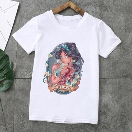 T shirt boys t shirts Cartoon Tattoo Princess kids tshirt children’s clothing t-shirts children clothes tops for girls shirts