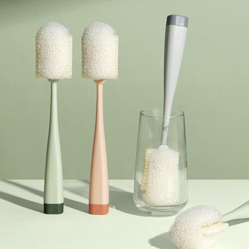 Long Handle Sponge Brush Cup Brush Kitchen Supplies Multifunction Handheld Glass Mug Bottle Cleaning Tools Household Gadgets