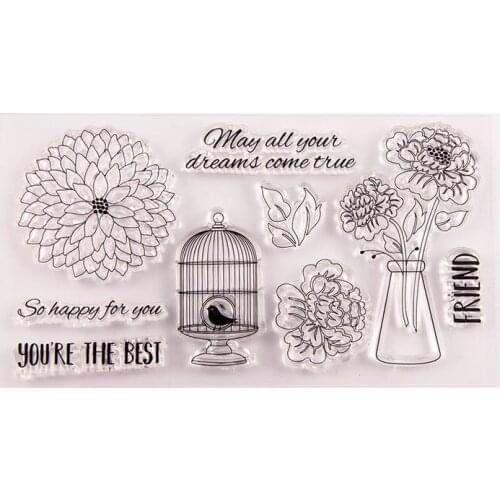 Birdcage Flower Clear Stamp /Seal for DIY Scrapbooking/photo Album Decorative Clear Stamp Sheets