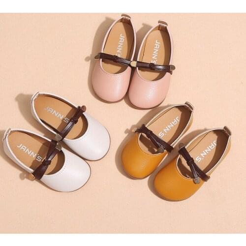 Girls' leather shoes 2021 autumn new childrens Korean version solid color uniform shoes little girls soft sole Princess leathe