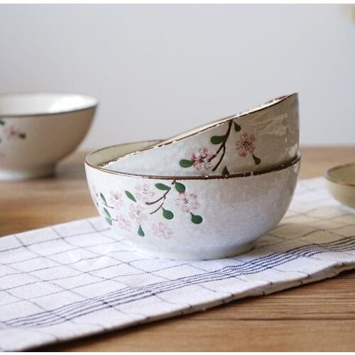 Beautiful and Exquisite 5.5 Inch Pot Lotus Bowl Japanese Style High Temperature Underglaze Ceramic Tableware Household Bowl