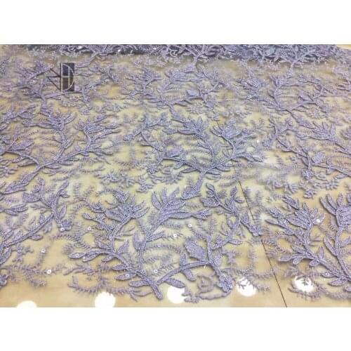 African French Lace Fabric High Quality Guipure Lace Fabric SYJ-7162 with Sequins Embroidered Tulle Lace Fabric For Wedding Lace