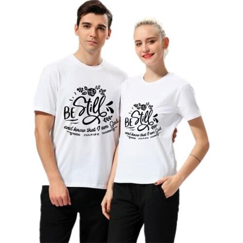 Summer New Style Ladies Short-Sleeved Couple T-Shirt Pure Cotton Character Printing Casual Tee