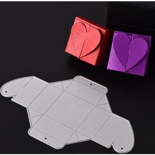 SCD781 Heart Box Metal Cutting Dies For Scrapbooking Stencils DIY Album Cards Decoration Embossing Folder Die Cuts Template New