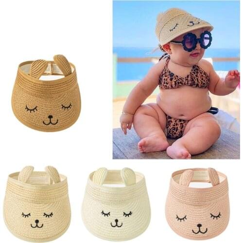 Cute Comfortable Korean Baby Fashion Cap Empty Straw Hat Summer Sun Hat For Boys And Girls With UV Protection H055