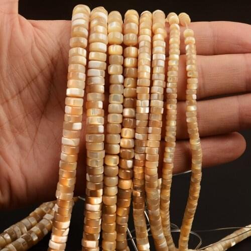 2x4mm/3x5mm/4x6mm/3x7mm Natural Colors Trochus Top Shell Beads Flat Round Shape Loose Spacer Beads For Jewelry Making DIY
