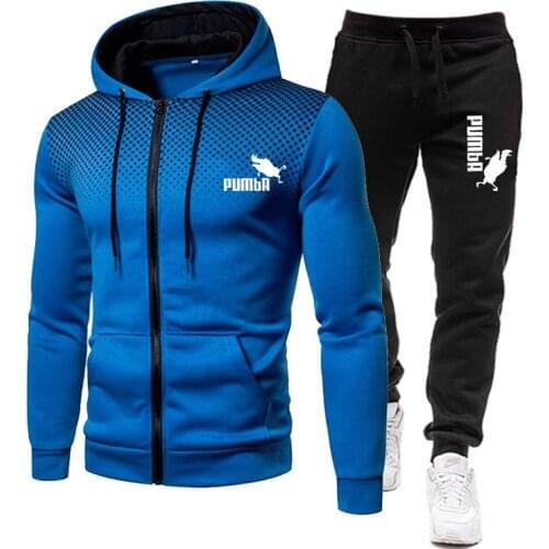 2021 New Winter Mens Clothing Men Sets Printing Hoodie Set Fleece Zipper Sweatshirt Casual Sport Sweatpants Mens Tracksuits