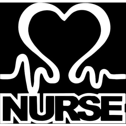 New Cartoon Nurse Heart Creative Car Decoration Sticker High Quality Personalized Pvc Waterproof Decal Black/white, 14cm*14cm