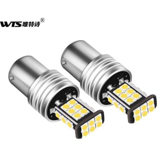 Wholesale 100pcs/lot P21/5W canbus Error Free 1156 BA15S 24SMD 3030 LED White lamp Car Turn signal light parking Reverse bulb