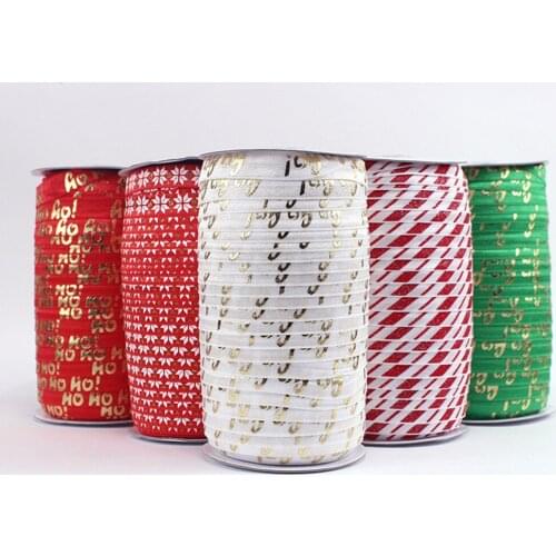 1.5CM Christmas elastic band knotted yoga hair band DIY HAIR TIES Fold Over Elastic 5/8" - By the Yard