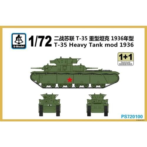 S-Model PS720100 1/72 WWII Soviet T-35 Heavy Tank Mod.1936 - Scale model Kit