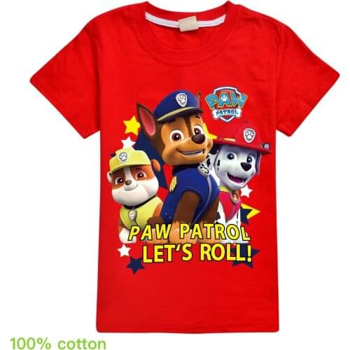 PAW PATROL Children Funny Cartoon T Shirt Boys O Neck Summer T-shirt Casual Fashion Tshirt Streetwear Top Tees