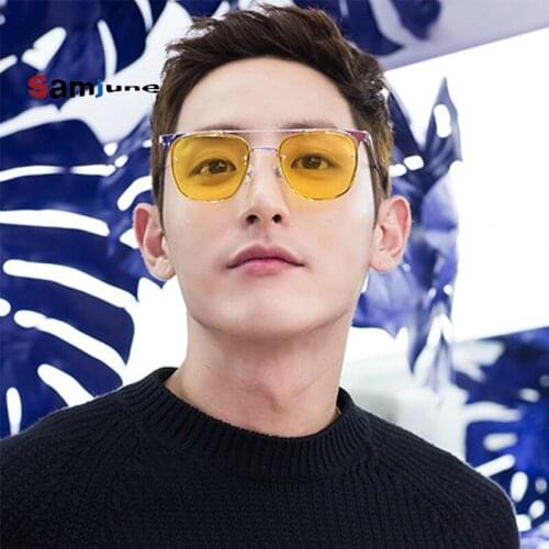 Samjune New Unique Vintage Sunglasses Women Square Shades Classic Sunglasses Women Brand Designer Fashion Sea Color Lens UV400