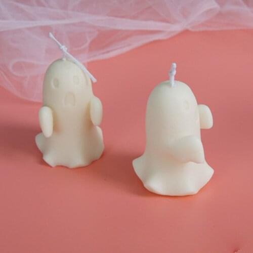 Halloween Ghost Candle Silicone Mold Cute Abstract Character Aromatherapy Candle Silicone Mold Plaster Handmade Mould