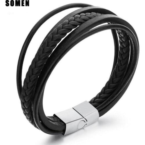 SOMEN TUNGSTEN Leather Bracelets