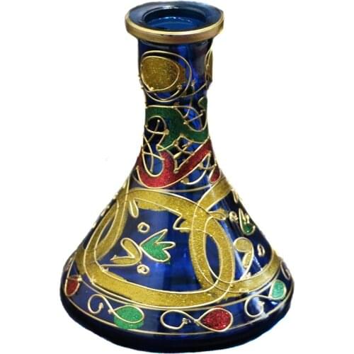 Glass vase black bottle blue bulb accessories hookah base