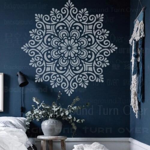 80cm -120cm Stencil For Wall Decor Paint Floor Template Furniture Large Huge Giant Mandala Indian Arabic Ethnic Round S097