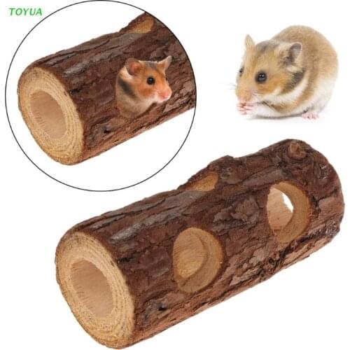 1XCC Hamster Tunnel Natural Wood Chew Toys Small Pets Squirrel Chinchilla