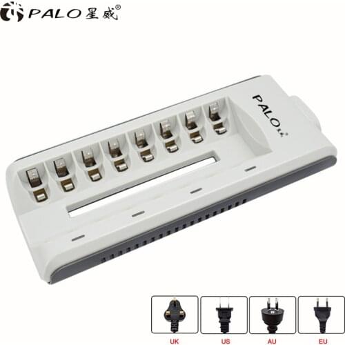 PALO bateria charger C69 8 Slot Indicator Light Smart Charger For AA / AAA Ni-MH / Ni-Cd Batteries Rechargeable Battery Charger