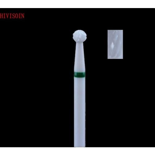 1Pcs/Lot Ball Shape Cross cut - White Zirconia Ceramic Dental Lab Burs - ISO 001 (XC) 0304.030