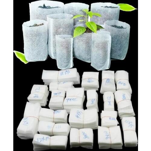 100Pcs Nursery Bag Eco-friendly High Plant Survival Rate Portable Transplant Grow Pouch for Flower Transplant Grow Pouch for Flo