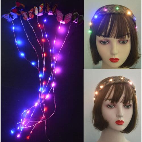 Christmas DIY Glowing Blinking Hair Styling Tools Braider Hair LED Lights String Hair Style Weaving Braids Neon Party Wedding