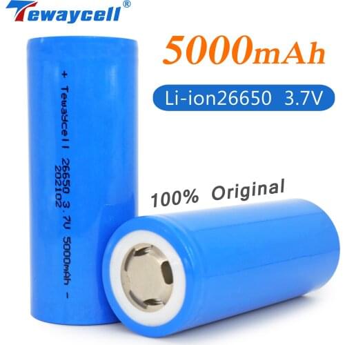 26650battery 5000mah - 5500mAh 3.7V Li-ion for Flashlight Power Bank 26650 Lithium Rechargeable Battery High Capacity Batteries