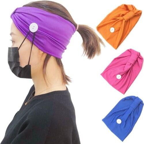 5pcs hair Band Mask Partner Button Headband Yoga Running Sports Workout Turban For Daily Use Mask Accessories For Ear Protection