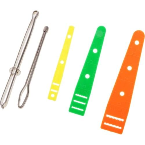 5pcs Easy Pull Bodkin Threader Tweezers and Plastic Elastic Threaders Guides